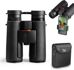10x42 Binoculars for Adults High Powered - Waterproof Fogproof BAK4 Prism, with Phone Adapter for Bird Watching, Hunting, Travel