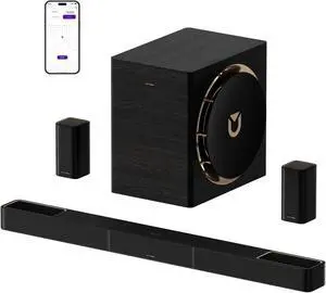 Skywave X70 7.1.4ch Professional Wireless Surround Sound System for TV w/Dolby Atmos, 980W Sound Bar with 10" Wireless Subwoofer, 20Hz Low Frequency, GaN Amplifier, 4K HDR Pass-Through