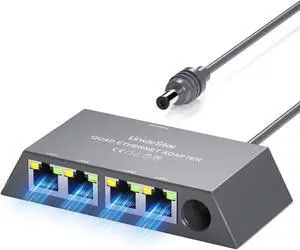 Multi Ports Starlink Mini/Starlink Gen 3 Ethernet Adapter for Wired External Network 4-Ports Starlink Ethernet Adapter Gen 3 for 4 Devices Networked Simultaneously Stable Connection - Up to 1 Gbps