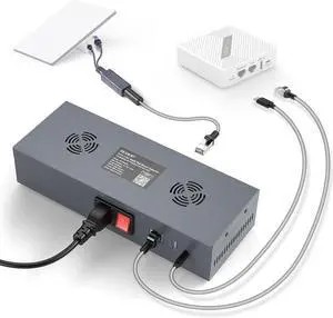 Starlink Mini PoE Splitter Adapter Kit180W GigE Passive & ESD Protection, Stalink Mini DC Power Kit with USB C Power Outputs and DC Step-Up Converter, AC 110-260V to DC 48V/3A for Star link Mini Dish