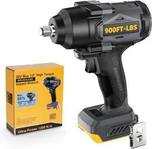 900Ft-lbs(1200N.m) Cordless Impact Wrench 1/2 Brushless, Compatible with DeWAL 20V MAX Batteries, 3-Speed High Torque, Constant Torque Technology, Tool Only-Battery and Charger Not Included