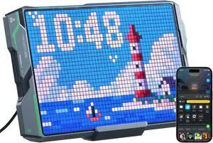Gaming Pixel Light, RGBIC LED Panel with Real-time Info Display, 150+ Scene Modes & DIY Options, Smart Pixel Lights (Wi-Fi Only), Works with Alexa, Ideal for Game Room Decor, 52x32 Pixels