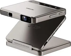 ZIP Tri-Fold DLP Truly Mini Projector, Pocket Size, Zero-Lag Focus, One-Click Screen Mirroring, Full-Screen Mode, Type-C Fast Charging, 5,000mAh Battery, Indoor Outdoor Portable Projector,Gold