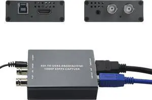 HDMI SDI Dual Output Capture Card,SDI to USB3.0 Video Capture,HDMI USB 3.0 3G-SDI 1080P 60FPS Live Streaming Grabber Converter,Support Microphone Audio and Mixing Input