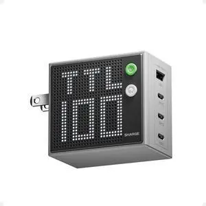 Pixel 100 USB C Charger 100W Laptop GaN 4-Port Fast Charging with Dot-Matrix Display PD 3.0, Foldable and Compact for MacBook Air, iPhone 17/16