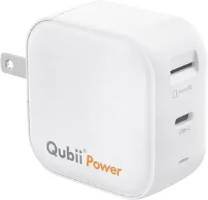 MFi Certified Marktar Qubii Power Auto Photo Backup GaN USB-C PD Charger | 45W AP Block for Android iPhone Wall Charging Cardreader Free App Included