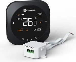 Smart WiFi Thermostat for Home, Programmable with C-Wire Adapter, 3H/2C Heat Pump & Conventional Systems, Tuya App Control, Compatible Alexa Google Assistant