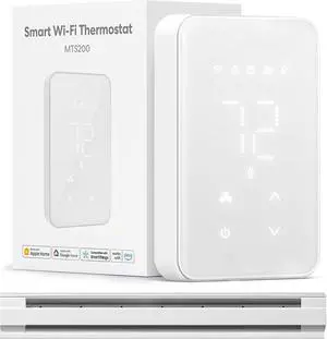 Smart Thermostat for Electric Baseboard and in-Wall Heaters Work with HomeKit, Alexa Google Home, 120V-240V Wi-Fi Programmable Easy Install, Energy Saving, 4 Wires Needed