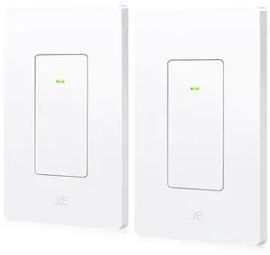 Light Switch (Matter) 2-Pack  Smart Wall for AP Home, Alexa, Google SmartThings; Single-Pole & 3-Way switches; Thread, Requires Thread Router Neutral Wire; UL-Certified