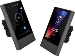 NSPanel WiFi Smart Scene Wall Switch,2-Switch Panel Home Control,Touchscreen Control for Temperature Function,Lights,Compatible with Alexa & Google (2, Black) NSPanel WiFi Smart Scene Wall Switch,2-Switch Panel Home Control,Touchscreen Control for Temperature Function,Lights,Compatible with Alexa & Google (2, Black)