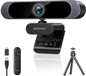 DEPSTECH 4K Webcam, Ultra HD 1/2.55'' Sony Sensor 3X Digital Zoom Autofocus DEPSTECH 4K Webcam, Ultra HD 1/2.55'' Sony Sensor 3X Digital Zoom Autofocus