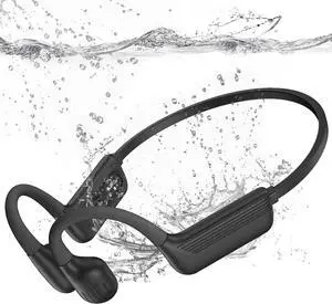 Swimming Headphones-Bone Conduction Headphones, IP68 Waterproof Open Earphones, LiteSurge Bluetooth 5.4 Underwater Sport Earbuds with 32 GB MP3 Memory for Swimming, Marathon-Black