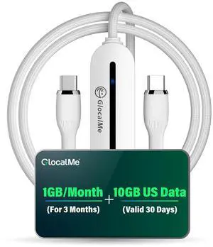 UniCord USB C Cable with 4G WiFi Mobile Hotspot, Register for 1GB/Month Data 3 Months and 10GB US Data, 65W Fast Charging a A, 3.2ft Type Phone, Tablet, Laptop