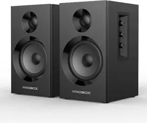 BT16 Active Bookshelf Speakers 3.5" Woofer with 1" Tweeter, 60W RMS-Bluetooth 5.3, Built-in 24bit DAC Dynamic 3D 2.0 Surround Sound, Computer Gaming PC - Black