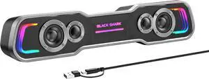 Bluetooth Computer Speakers for Desktop, Dynamic Multi-Layer RGB Lighting Gaming PC Speaker with Deep Bass, USB C/USB Powered Sound-bar Desktop Monitor Laptop (BS-SP1)