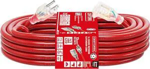 75 Ft. Heavy-Duty Extension Cord 14/3 SJTW, Waterproof Indoor/Outdoor Power Cable with Lighted 3-Prong Plug, 13A/1625W/125V, ETL Certified