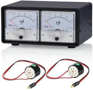 Nobsound 8-Pin Dual Bias Current Probes Tester Meter for EL34 KT88 6L6 6V6 6550 Vacuum Tube Amp Amplifier (2*Meter + 2*CT1-C, Cathode Current PRO Version)