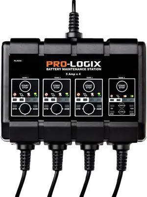PL4050, Pro-Logix 4-Bank, 20-Amp (5-Amp Per Bank) Fully-Automatic Smart Charger, 6V and 12V Battery Charger, Battery Maintainer, and Battery Desulfator with Temperature Compensation