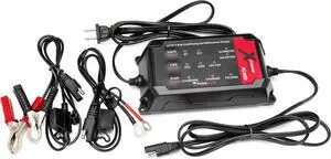 XC450 Xtreme Charge 4 AMP Smart Battery Charger Maintainer, Trickle Charger | Test, Charge, Condition & Maintain All 6V/12V Batteries: Lead Acid, LiFeP04, Lithium, VRLA, AGM, Gel & Flooded