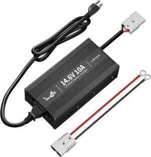 14.6V 10A LiFePO4 Battery Fast Charger with Trickle Charging Functions, Dedicated Lithium Battery Charger, Compact Durable Design with Full Protection, Perfect for Lithium Battery