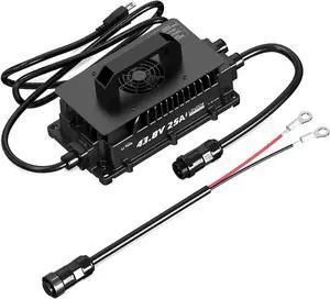 IP65 Waterproof 43.8V 25A Lithium Battery Charger for 36V(38.4V) LiFePO4 Lithium Battery, Wide Applications for Golf cart, RV, 36V trolling Motor