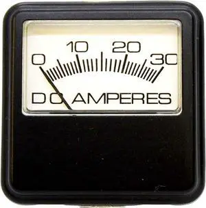 Amp Meter for Battery Charger, 30 Amp, Clamp-Mount, Steel Case and Face, Heavy-Duty, 0-30A DC Scale, Fits Various 15-30 Amp Chargers