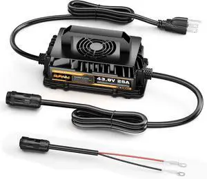 (2025) Suraziki 43.8Volt 25AMP Lithium LiFePO4 Onboard Battery Charger for 36V(38.4V) Golf cart, RVs, Boat and Home Waterproof Smart Charger with Automatic Cut Off Function