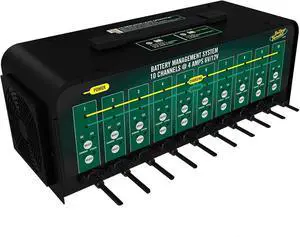 10 Bank Multibank Charger - 40 AMP (4 AMPs Per Bank) - Selectable 12V / 6V - Smart and Switchable 12V Multi Battery Charger and Maintainer - 021-0134-DL-WH