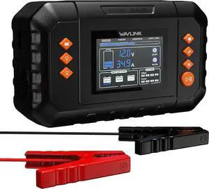 450W Smart Battery Charger, Max. 35A Trickle Charger with LCD Display, for 6V/12V/24V Lead-Acid/Lithium/LiFePO4 Batteries, Battery Maintainer and Desulfurizer for Cars, Boats, Motorcycles