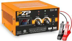 12V/24V Manual Car Battery Charger, 0-15A Arbitrarily Adjustable Trickle Charger, Auto Desulfator with Battery Repair, Battery Pulse Maintainer with Winter Mode for AGM GEL, Deep Cycle, Lead-acid