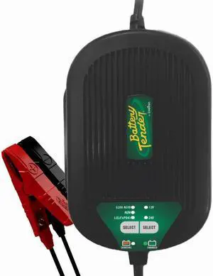 5 AMP Selectable 12V / 24V Battery Charger and Maintainer - Switchable 5 AMP / 2.5 AMP Onboard Marine for Boat Watercraft - Screw Mountable Heavy Duty Weather Resistant - 022-0258-DL-WH