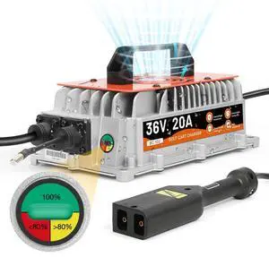 Golf Cart Charger 36 Volt EZGO TXT Fast Charging, 20AMP 36 Volt Golf Cart Battery Charger 1250W Fully Automatic Smart Charging with IP67 Waterproof, 16Ft Cable, for Lead-Acid Batteries