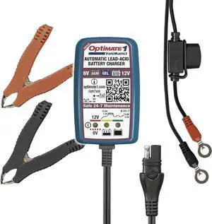 Optimate 1 VoltMATIC, TM-401a, Bronze Series: 4-Step 6V / 12V (0.6A), Battery Charger & maintainer,Blue