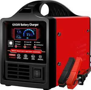 Car Battery Charger 12V 24V Portable Automotive Trickle Charger Battery Maintainer for AGM Car Truck Motorcycle RV Deep Cycle Repair, Winter Mode(for Lead Acid Batteries)