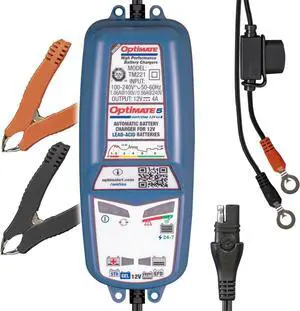 OptiMate 5 Start/Stop,12V 4A Automatic Battery charger & maintainer for Start/Stop, Hybrid Vehicles, AGM and Deep-Cycle Batteries (TM-221)