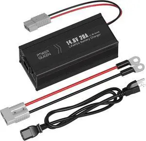 14.6V 20A LiFePO4 Battery Charger, 2-Stage Automatic Smart Battery Charger and Maintenance, LiFePO4 Lithium Batteries Charger, Suitable for 12V (12.8V) Lipo Lithium Iron Phosphate Battery