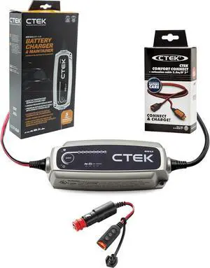 Bundle | 40-206 MXS 5.0 Fully Automatic 4.3 Amp Battery Charger Maintainer 12V | Including  Indicator and  Extension Cable - Top Accessories for Complete Battery Maintenance