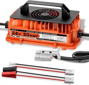 30A 24V Battery Charger 24 Volt Forklift Fast Charger with Anderson Plug Lead-Acid Battery Chargers for Sicorssors Lift, Pallet Jack, Lawn Mower, Floor Scrubberb