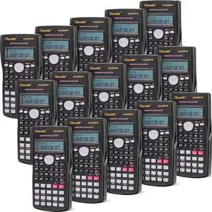 15 Pieces 2 Line Engineering Scientific Calculator Bulk Function Math Calculator Large Display for Student Teacher Classroom High School College School, AAA Batteries Included
