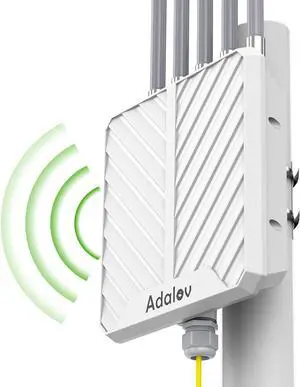 AX3000 Outdoor Wireless Access Point, Long Range WiFi 6 Extender, Dual Band 2.4G+5.8G, POE Powered, IP67, 5x8dBi High-gain Antennas, Signal Booster for Farm, Yard, Home