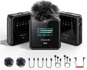 Mike Pro Wireless Lavalier Microphones for iPhone Camera, Intelligent Noise Cancelling, 30H Battery, 656-FT Range, USB-C Charging for Content Creation, Recording, Live Streaming, YouTube Videos