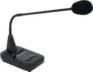 CH-MIC70 Push-to-Talk Condenser Gooseneck Paging Microphone, Built-in Chimes, Flexible Stand, for Commercial Announcements