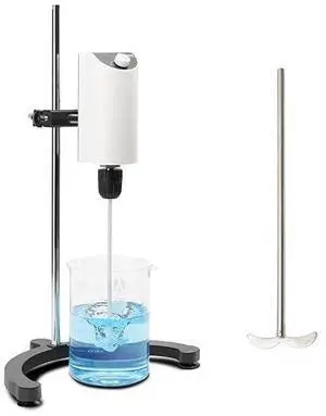 Lab Analog Overhead Stirrer, 10L Capacity, 100-2500rpm Adjustable Speed,Max.Viscosity 10000mpas, Lab Mixer with Overload Protection, Overhead Mixer with Support Stand&Two Stirring Rods,110-220V
