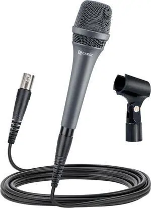 AC-900 XLR Wired Vocal Microphone  Dynamic Supercardioid Mic with Dual-Engine AHNC Noise Cancelling Tech for Singing, Karaoke, Stage & Studio, Includes Mic Clip & 14.8ft XLR Cable - Gray