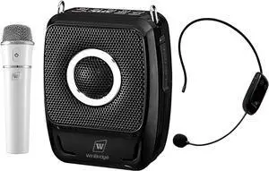 Voice Amplifier with 2 Wireless Mics, 25W High Capacity 5200mAh Personal Voice Amplifier Portable Pa System Megaphone Bluetooth Speaker,Wireless Microphone System for Teaching, Fitness, Outdoor