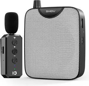 35W Power Voice Amplifier with Bluetooth Wireless Lavalier Microphone, Portable Teacher Mic with Speaker Personal Clip On Microphone System for Teacher Meeting Training-M500 (Black)