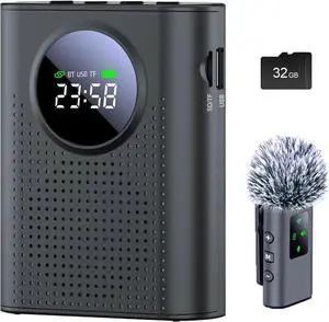 Voice Amplifier Wireless with Lavalier Microphone Magnetic & Recording,Portable Voice Amplifier with Lapel Mic Speaker,Personal Voice Amplifier for Classroom,Speech,Tour Guide,Teaching Outdoor