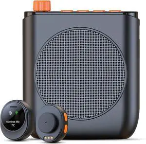 Voice Amplifier with Wireless Lavalier Microphone Charging & Storage, Portable Voice Amplifier with Magnetic Lapel Mic, Teacher Microphone for Classroom, Speech, Training, Elderly