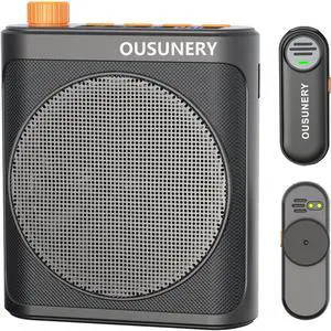 Voice Amplifier for Teachers with 2 Lav Mic, Portable Classroom Microphone for Teachers Wireless, Long Battery Voice Amplifier Wireless Microphone System for Teaching, Speaking, PresentationsBLACK)