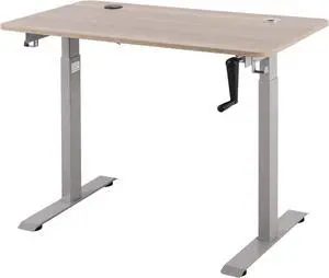 Crank Adjustable Height Standing Desk, Game Table, Home Office Table, Computer Desk with USB and Wireless Charger (NTCSET-01 - Antique Oak - M2)